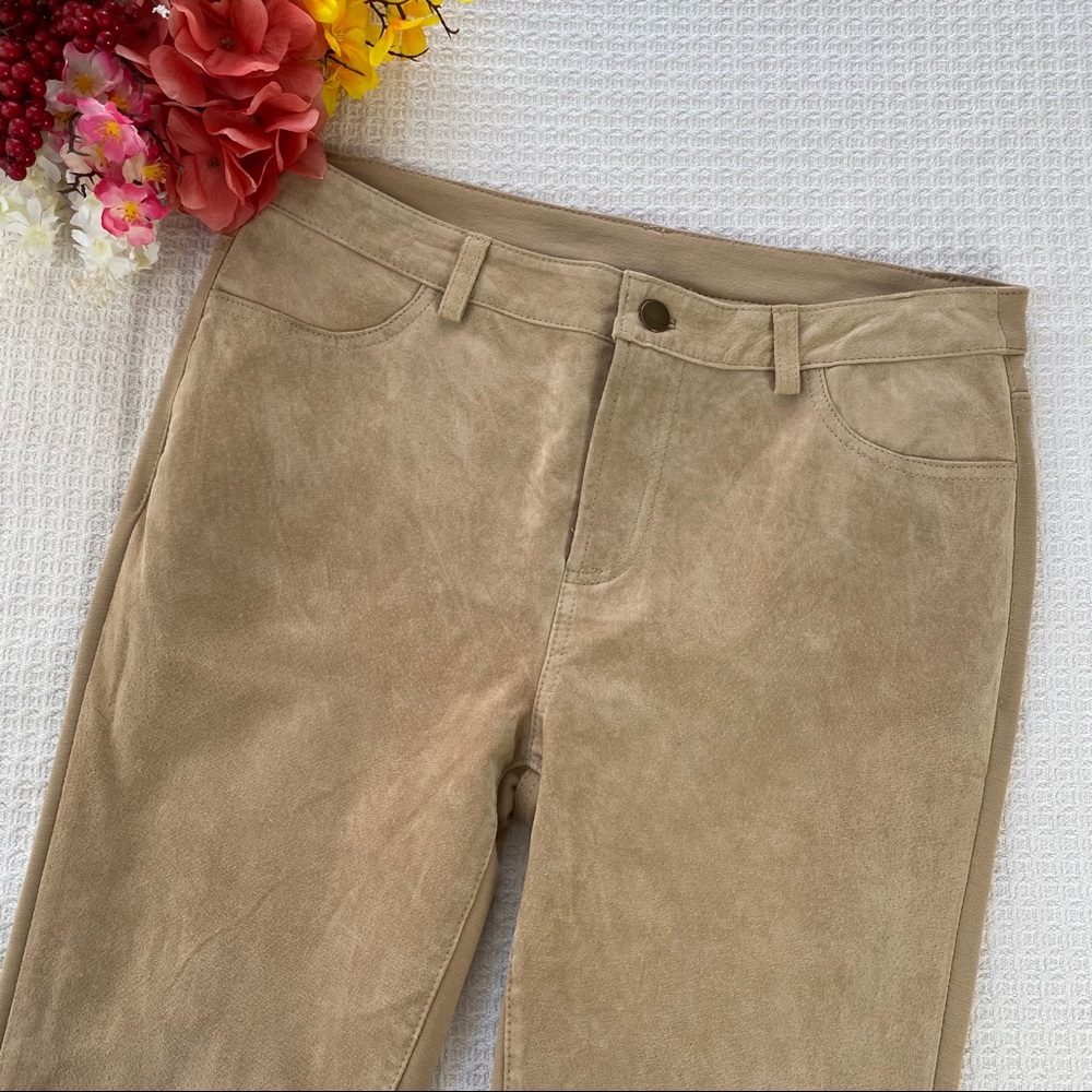 Hal Rubenstein Genuine Leather Tan Pants